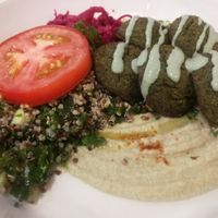 falafel with hummus and quinoa salad at Plants in Taipei