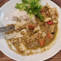 Coconut curry (half eaten) at Plants in Taipei