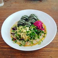 The falafel was so delicious and came with just the right amount of hummus.... A ton! at Plants in Taipei