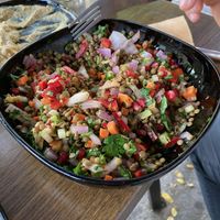 Lentils salad at Veganaki in Athens