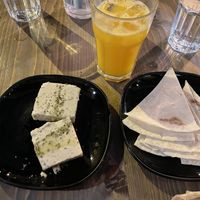 Feta and pita at Veganaki in Athens