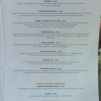 Menu at Veganaki in Athens
