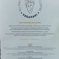 Menu at Veganaki in Athens