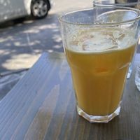 Fresh orange juice at Veganaki in Athens