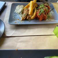 Already devouring this before my wife could take a photo it was that good at Veganaki in Athens