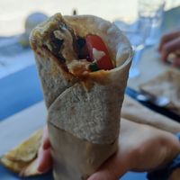 I don't remember the name of the wrap but it was also very good at Veganaki in Athens