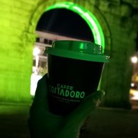 Hot chocolate with hazelnut milk at Veganaki in Athens