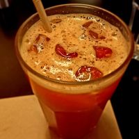 Orange and pomegranate juice at Veganaki in Athens