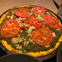 Pesto Pizza at Veganaki in Athens