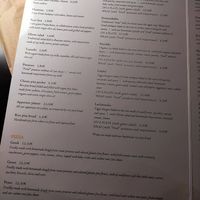 Menu at Veganaki in Athens