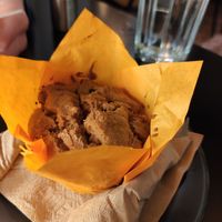 Apple tahini muffin at Veganaki in Athens