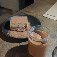 Tiramisu and a Choco-Nut-Moussr at Veganaki in Athens