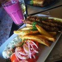 Vegan souflaki at Veganaki in Athens