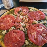 Pesto pizza at Veganaki in Athens
