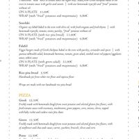 Menu  at Veganaki in Athens