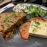 Omelette, cheese, tzatziki  at Veganaki in Athens