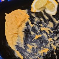 The bean fava - it's a spread not the whole bean as we thought... We had to order bread again cuz doesn't come with bread, and it is really expensive 3,50€ for a small portion... at Veganaki in Athens