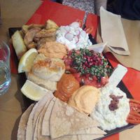 appetizer platter at Veganaki in Athens