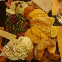 Appetizer platter (huge and tasty, recommended for 3/4 people) at Veganaki in Athens