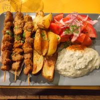 Soy Souvlaki Plate at Veganaki in Athens