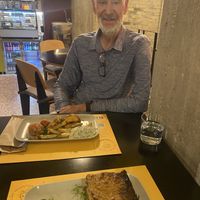 Clean, fresh urban atmosphere with indoor and outdoor seating.  at Veganaki in Athens