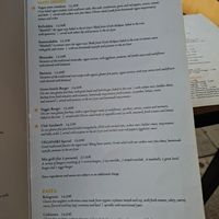 Menu at Veganaki in Athens