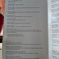 Menu at Veganaki in Athens