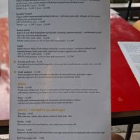 Menu at Veganaki in Athens