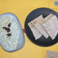 Tzaziki with pita bread  at Veganaki in Athens