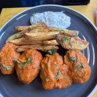 ‘Meatballs’ more like falafels (tasty!)  at Veganaki in Athens