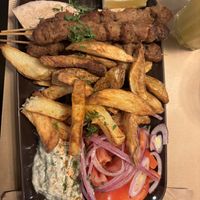 Soy Souvlaki plate  at Veganaki in Athens