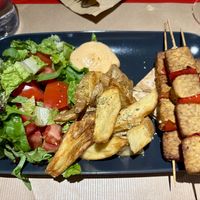 Tempeh souvlaki  at Veganaki in Athens