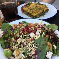 Salad and spinach pie- the BEST at Veganaki in Athens