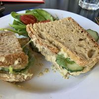 Hummus sandwich at Veganaki in Athens