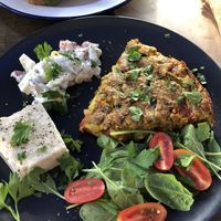 Vegan omelette  at Veganaki in Athens