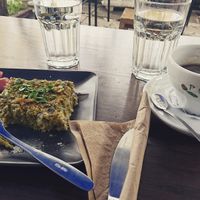 Amazing coffee and vegan pumpkin pie!!! ❤️  at Veganaki in Athens