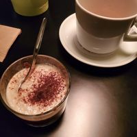 tiramisu and cinnamonade at Veganaki in Athens