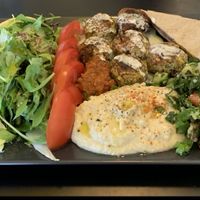 Falafel platter at Veganaki in Athens