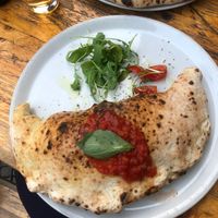 Calzone with mushrooms and vegan ricotta yummyyyy at La Stella Nera in Berlin
