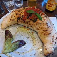 Massive, too spicy vegan calzone at La Stella Nera in Berlin
