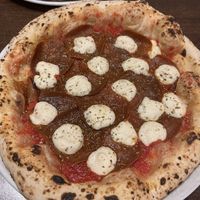 Vegan sausage pizza  at La Stella Nera in Berlin