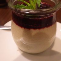 Pannacotta with mixed hot berries at La Stella Nera in Berlin