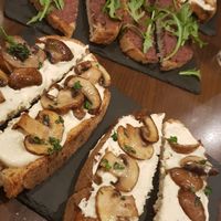 Mushroom bruschetta and olive paté at La Stella Nera in Berlin