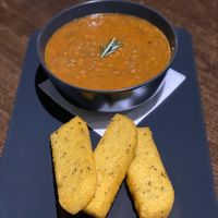 Fried polenta sticks with lentil stew at La Stella Nera in Berlin
