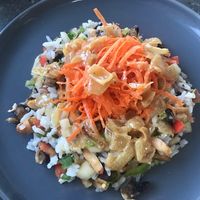 Rice salad with shredded carrot at Joe's Place in Pico