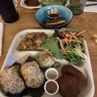 Combo, blurry photo but damn it’s good  at Obon Shokudo in Portland