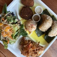 Combo plate- our favorite!  at Obon Shokudo in Portland