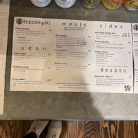 menu   at Obon Shokudo in Portland