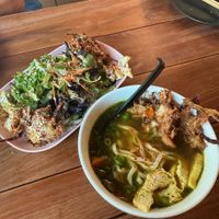 Udon salad & curry udon  at Obon Shokudo in Portland