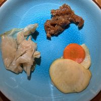 Pickle plate (that miso omg 🥰) #Veganuary at Obon Shokudo in Portland